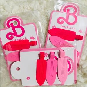 Abella Bright Pink and Light Pink Hair Clips Set